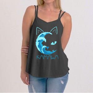 Blue Wave Of Cat Ladies Kamala Cat Typography Alphabet Cute Women's Strappy Tank