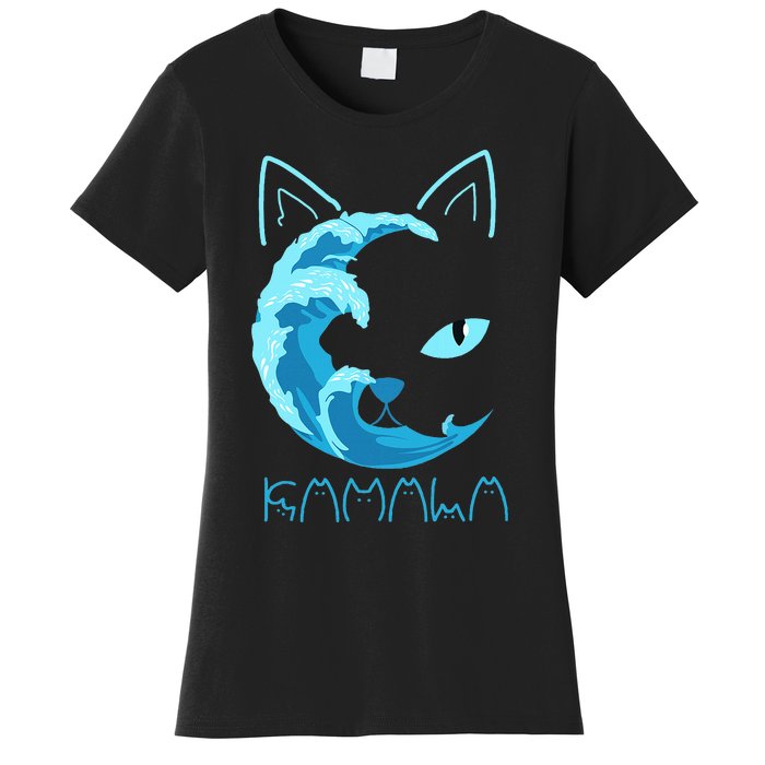 Blue Wave Of Cat Ladies Kamala Cat Typography Alphabet Cute Women's T-Shirt