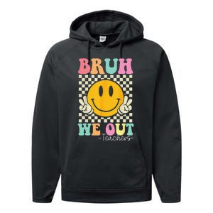 Bruh We Out teachers Cute End of School Groovy Summer Funny Performance Fleece Hoodie