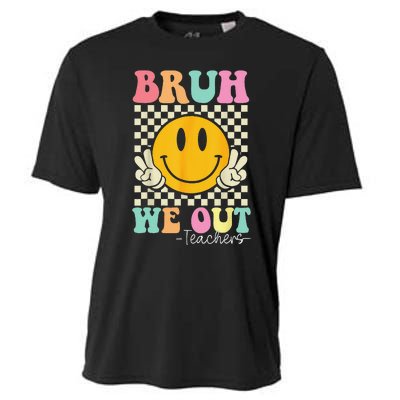 Bruh We Out teachers Cute End of School Groovy Summer Funny Cooling Performance Crew T-Shirt