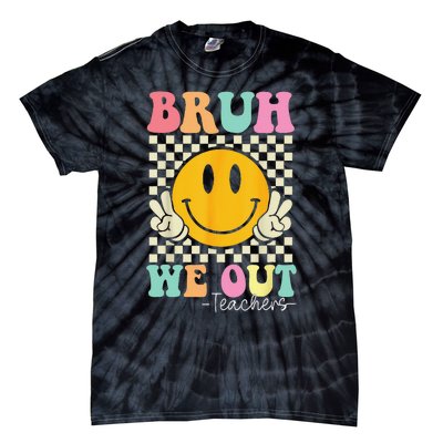 Bruh We Out teachers Cute End of School Groovy Summer Funny Tie-Dye T-Shirt