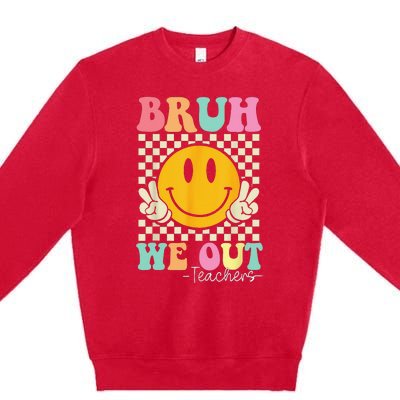 Bruh We Out teachers Cute End of School Groovy Summer Funny Premium Crewneck Sweatshirt