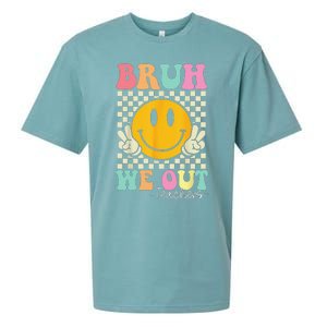 Bruh We Out teachers Cute End of School Groovy Summer Funny Sueded Cloud Jersey T-Shirt