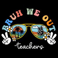 Bruh We Out Funny Last Day Of School Teacher Boy Girl Summer Doggie Tank