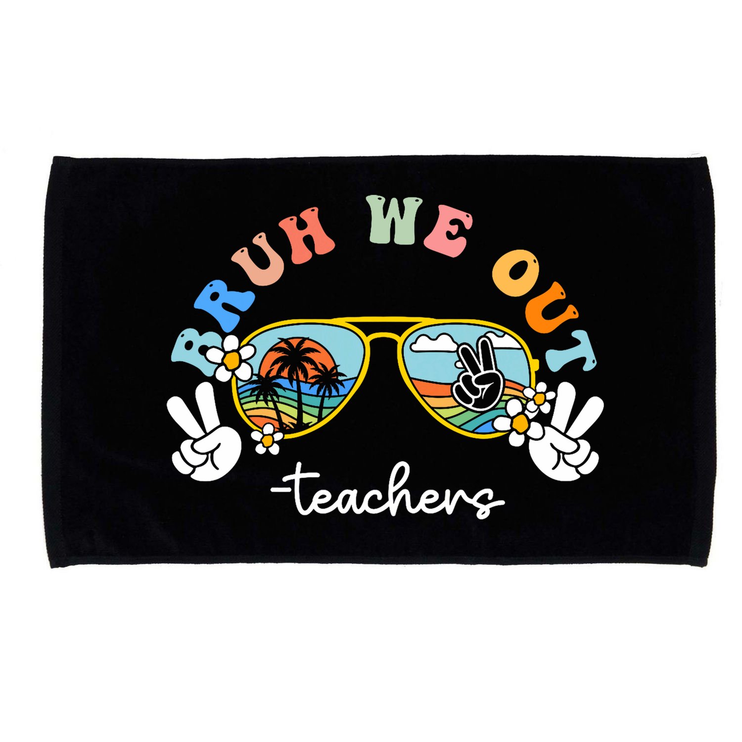 Bruh We Out Funny Last Day Of School Teacher Boy Girl Summer Microfiber Hand Towel