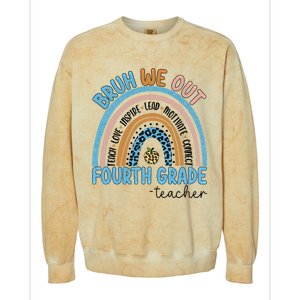 Bruh We Out Teachers Rainbow Last Day Of School 4Th Grade Gift Colorblast Crewneck Sweatshirt