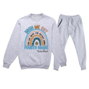 Bruh We Out Teachers Rainbow Last Day Of School 4Th Grade Gift Premium Crewneck Sweatsuit Set