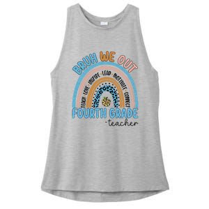 Bruh We Out Teachers Rainbow Last Day Of School 4Th Grade Gift Ladies PosiCharge Tri-Blend Wicking Tank