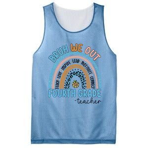 Bruh We Out Teachers Rainbow Last Day Of School 4Th Grade Gift Mesh Reversible Basketball Jersey Tank