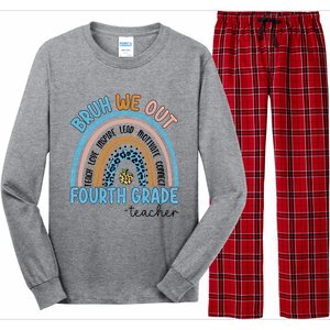 Bruh We Out Teachers Rainbow Last Day Of School 4Th Grade Gift Long Sleeve Pajama Set