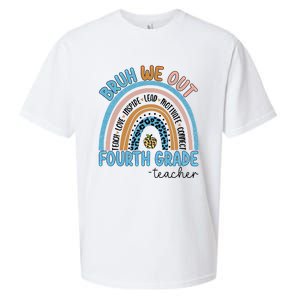 Bruh We Out Teachers Rainbow Last Day Of School 4Th Grade Gift Sueded Cloud Jersey T-Shirt