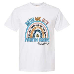 Bruh We Out Teachers Rainbow Last Day Of School 4Th Grade Gift Garment-Dyed Heavyweight T-Shirt