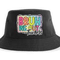 Bruh We Out Teachers Cute End Of School Year Summer Groovy Sustainable Bucket Hat