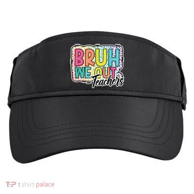 Bruh We Out Teachers Cute End Of School Year Summer Groovy Adult Drive Performance Visor