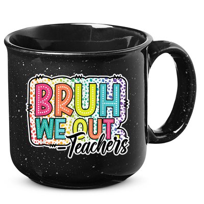 Bruh We Out Teachers Cute End Of School Year Summer Groovy 15oz Campfire Ceramic Mug