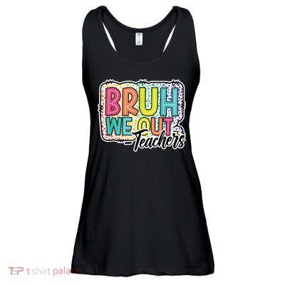 Bruh We Out Teachers Cute End Of School Year Summer Groovy Ladies Essential Flowy Tank