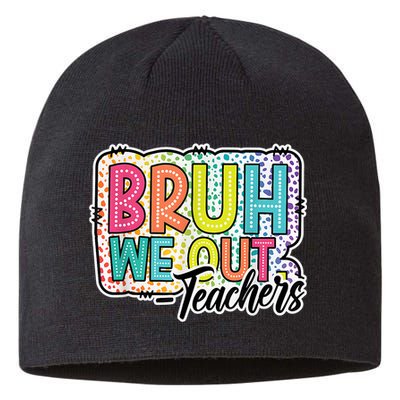 Bruh We Out Teachers Cute End Of School Year Summer Groovy Sustainable Beanie