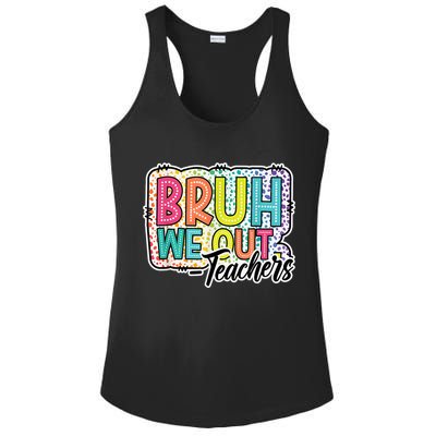 Bruh We Out Teachers Cute End Of School Year Summer Groovy Ladies PosiCharge Competitor Racerback Tank