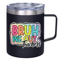 Bruh We Out Teachers Cute End Of School Year Summer Groovy 12oz Stainless Steel Coffee Mug