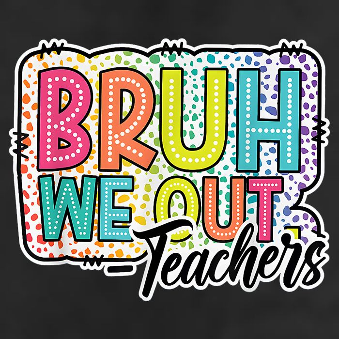 Bruh We Out Teachers Cute End Of School Year Summer Groovy 25L Jumbo Tote