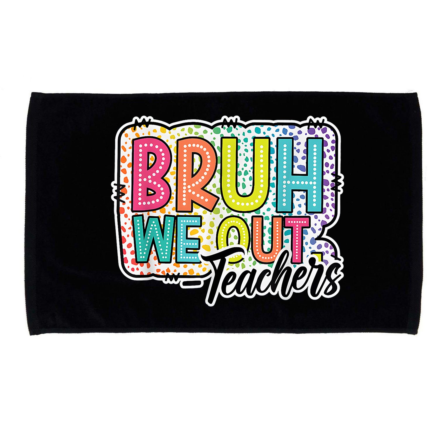 Bruh We Out Teachers Cute End Of School Year Summer Groovy Microfiber Hand Towel