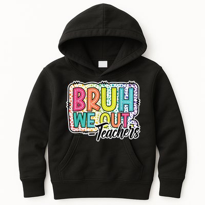 Bruh We Out Teachers Cute End Of School Year Summer Groovy Kids Hoodie