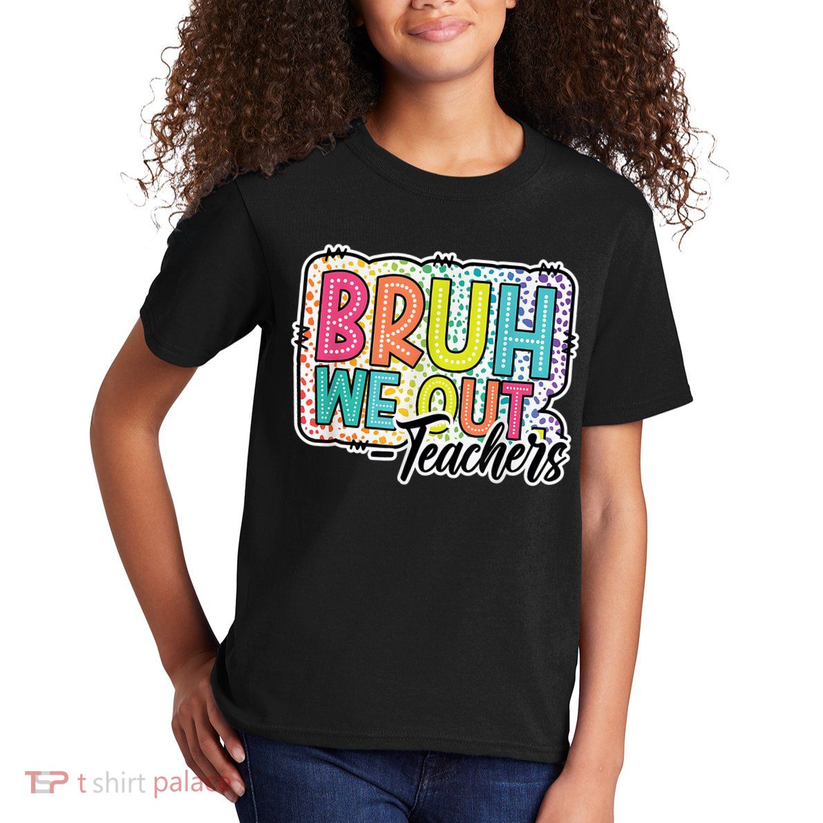 Bruh We Out Teachers Cute End Of School Year Summer Groovy Kids T-Shirt