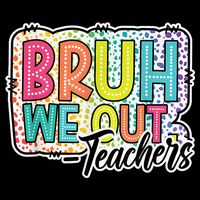 Bruh We Out Teachers Cute End Of School Year Summer Groovy Zip Tote Bag