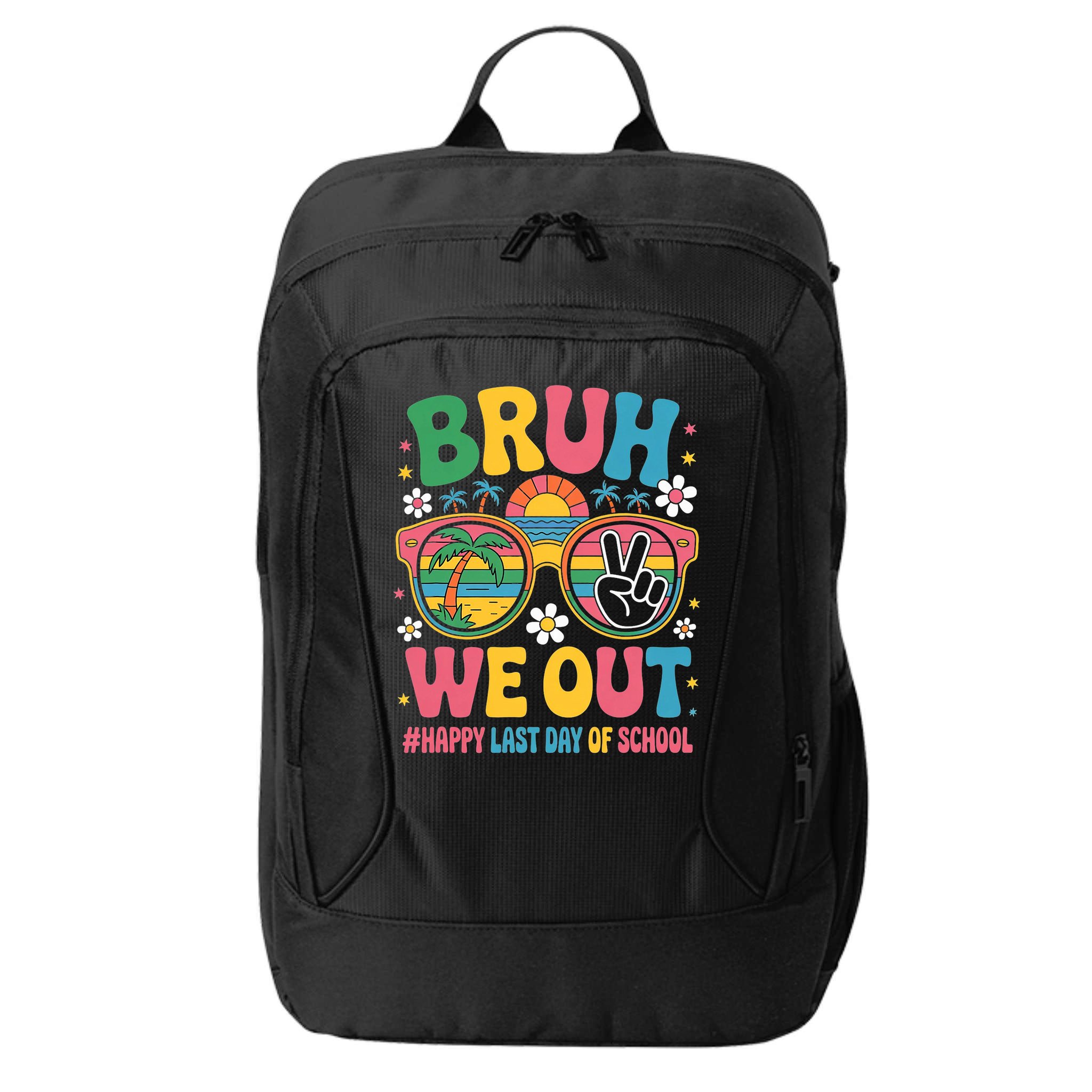 Bruh We Out Teachers Happy Last Day Of School Groovy City Backpack