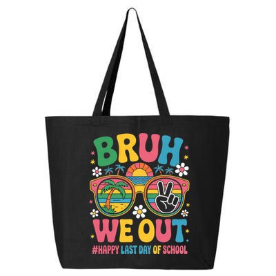 Bruh We Out Teachers Happy Last Day Of School Groovy 25L Jumbo Tote
