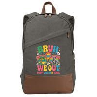 Bruh We Out Teachers Happy Last Day Of School Groovy Cotton Canvas Backpack
