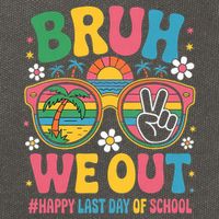 Bruh We Out Teachers Happy Last Day Of School Groovy Cotton Canvas Backpack