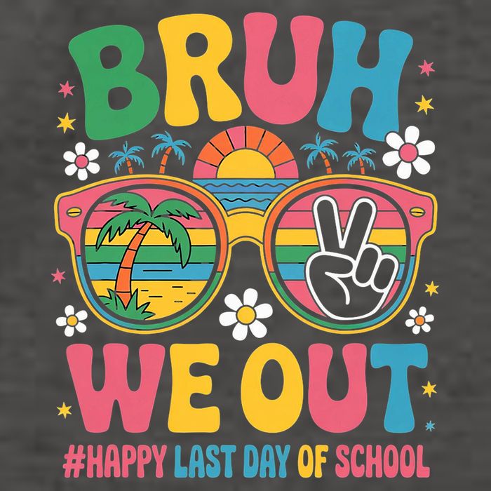 Bruh We Out Teachers Happy Last Day Of School Groovy Vector Backpack