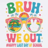 Bruh We Out Teachers Happy Last Day Of School Groovy Cooling Performance Crew T-Shirt