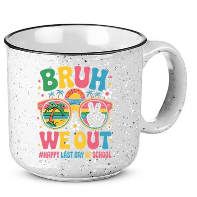 Bruh We Out Teachers Happy Last Day Of School Groovy 15oz Campfire Ceramic Mug