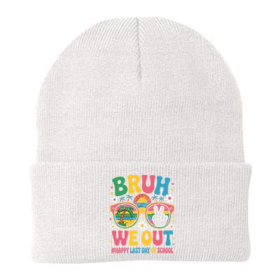 Bruh We Out Teachers Happy Last Day Of School Groovy Beanie