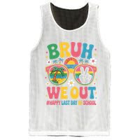 Bruh We Out Teachers Happy Last Day Of School Groovy Mesh Reversible Basketball Jersey Tank