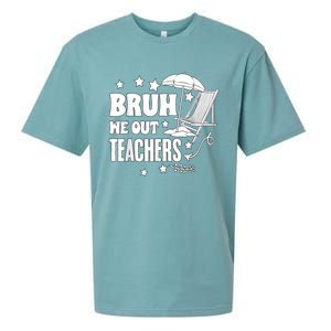 Bruh We Out Teachers Schools Out Forever School Retirement Sueded Cloud Jersey T-Shirt