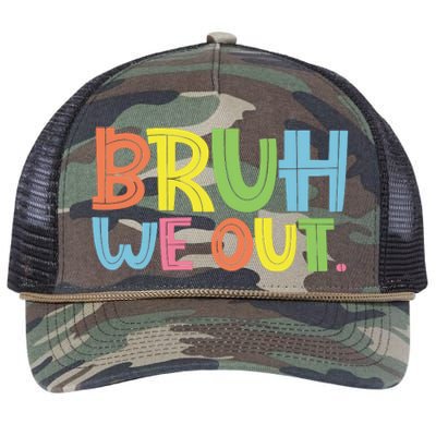 Bruh We Out Teachers Bruh Teacher Retro Rope Trucker Hat Cap