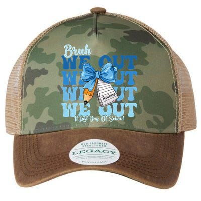 Bruh We Out Happy Last Day Of School Coquette Bow Legacy Tie Dye Trucker Hat