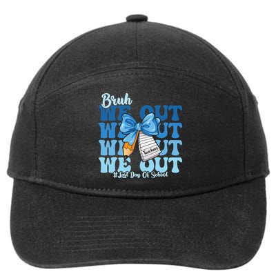 Bruh We Out Happy Last Day Of School Coquette Bow 7-Panel Snapback Hat
