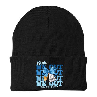 Bruh We Out Happy Last Day Of School Coquette Bow Beanie