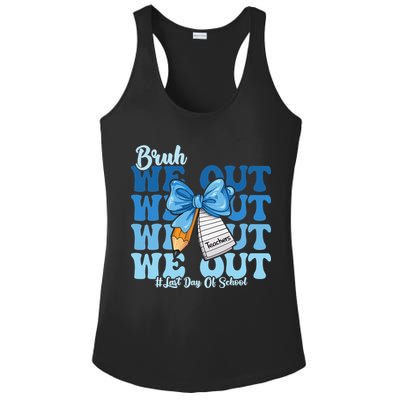 Bruh We Out Happy Last Day Of School Coquette Bow Ladies PosiCharge Competitor Racerback Tank