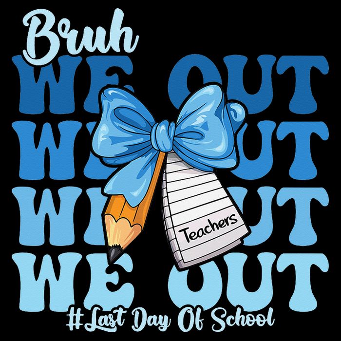 Bruh We Out Happy Last Day Of School Coquette Bow Short Acrylic Beanie