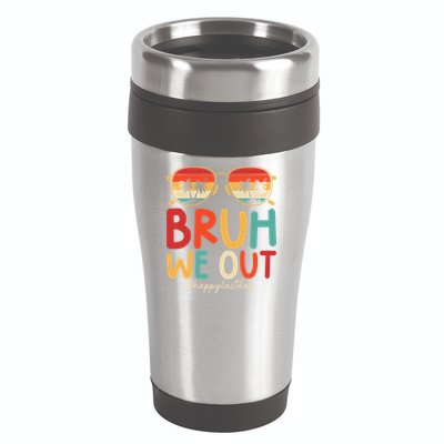 Bruh We Out Funny Last Day Of School Teacher Girl Summer 16oz Travel Tumbler
