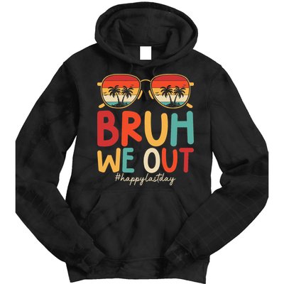 Bruh We Out Funny Last Day Of School Teacher Girl Summer Tie Dye Hoodie