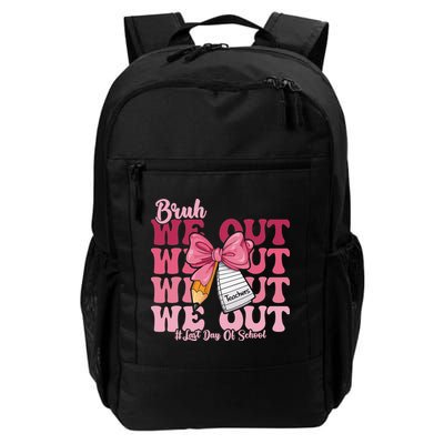 Bruh We Out Coquette Bow Happy Last Day Of School Groovy Backpack