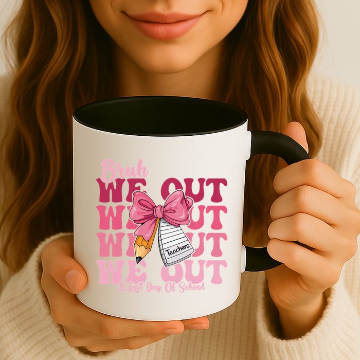 Bruh We Out Coquette Bow Happy Last Day Of School Groovy Mug