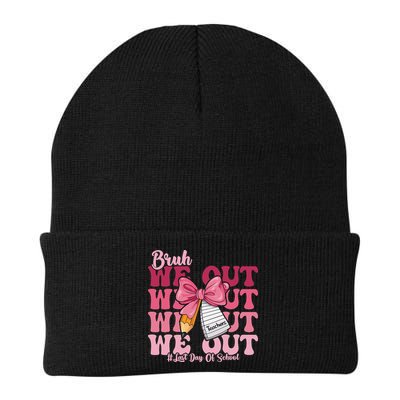 Bruh We Out Coquette Bow Happy Last Day Of School Groovy Beanie