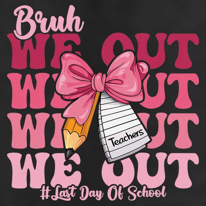 Bruh We Out Coquette Bow Happy Last Day Of School Groovy Golf Towel